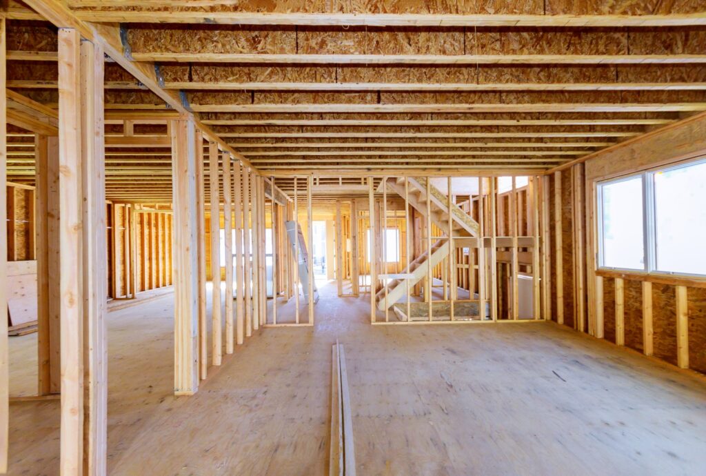Building,Construction,,Wood,Framing,New,Home,Under,Construction,Roof,Being